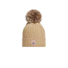 Moncler Bonnet En Laine Avec Pompon In Neutral