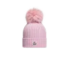 Moncler Bonnet En Laine Avec Pompon En Matière Synthétique In Pink