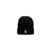 Moncler Logo Patch Wool Beanie In Black