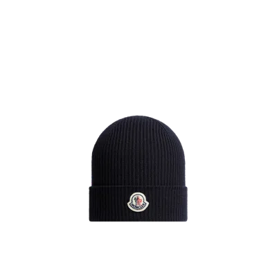 Moncler Bonnet En Laine In Black