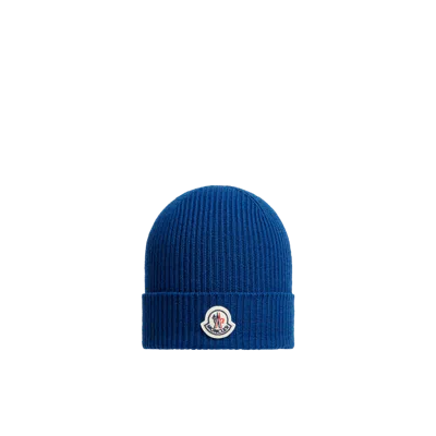 Moncler Bonnet En Laine In Blue