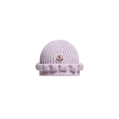 Moncler Kids' Bonnet En Laine Et Cachemire À Bordure Volantée, Filles, Violet, Taille: Xxs In Purple