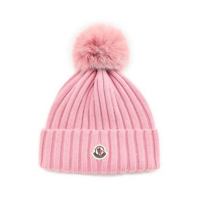 Moncler Bonnet En Laine In Pink