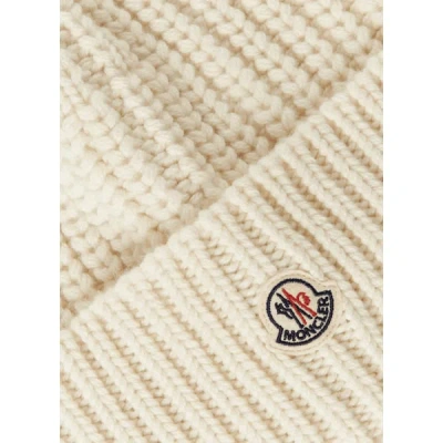 Moncler Bonnet Tricot En Laine Et Cachemire In White