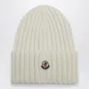 Moncler White Wool Bonnet In White