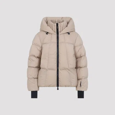 Moncler Bomber Jacket With Hood And Cuffs In Neutral