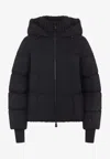 Moncler Ski Jacket With Hood And Elastic Cuffs In Black