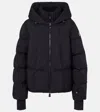 Moncler Hooded Down Ski Jacket Drawstring In Black