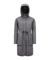 Moncler Bonrepos Long Wool Down Jacket In Gray
