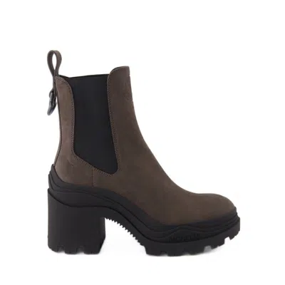 Moncler Boots In Brown
