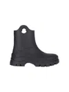 Moncler Ankle-height Boots With Textured Grip And Rugged Sole In Black