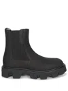 Moncler Peak City Nubuck Chelsea Boots In Black