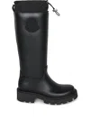 Moncler Rubber Kickstream Boots With Drawstring In Black