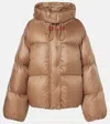Moncler Borey 2-in-1 Nylon Down Jacket In Beige