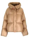 Moncler Borey 2-in-1 Nylon Down Jacket In Beige
