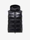 Moncler Bormes Hooded Nylon Down Vest In Black
