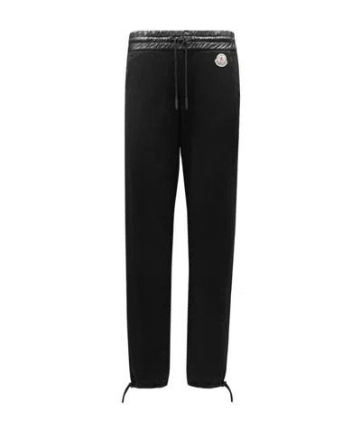 Moncler Born To Protect Logo-patch Trousers In Black