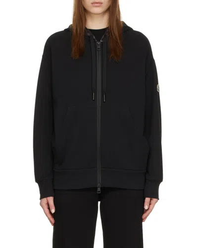 Moncler Born To Protect-print Hoodie In Black