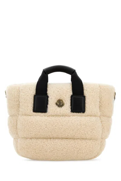 Moncler Ivory Teddy Caradoc Handbag In Neutral