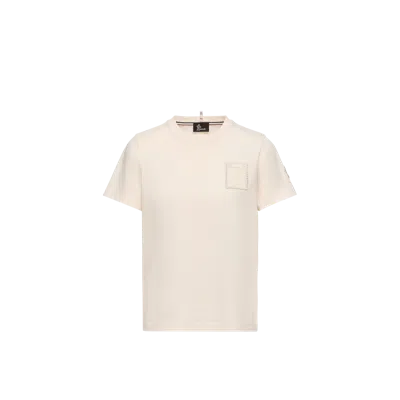 Moncler Botanical Patch Cotton Blend T-shirt In White