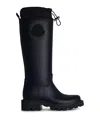 Moncler Black Kickstream Waterproof Knee High Boots In Negro