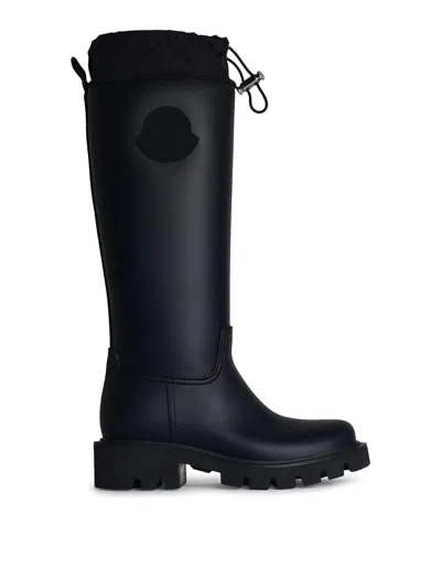 Moncler Rubber Kickstream Boots With Drawstring In Black