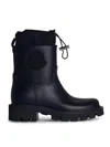 Moncler Kickstream Rubber Wellington Ankle Boots In Negro