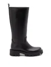 Moncler Rubber Kickstream Boots With Drawstring In Black
