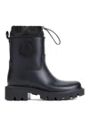 Moncler Kickstream Calf Height Rain Boots In Black