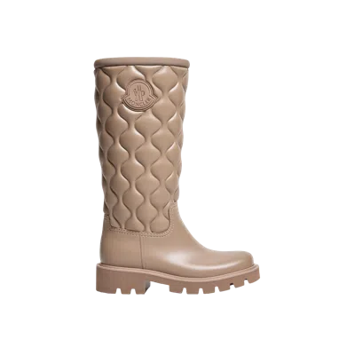 Moncler Kickstream High Rain Boots, Women, Beige, Size: 40 In Brown