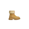 Moncler Aurea Mini Ankle Boots In Suede Leather And Shearling In Multi