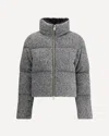 Moncler Bouclé Careil Short Down Jacket In Wool In Gray