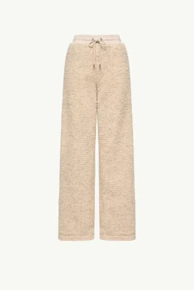 Moncler Boucle Knit Joggers In Ecru