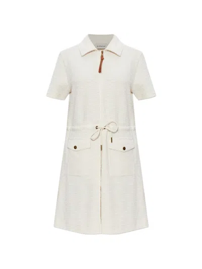 Moncler Bouclé Mini Dress In White
