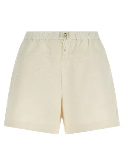 Moncler White Boucl Shorts