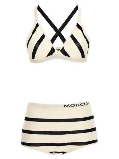 Moncler Top And Culotte Striped  Cotton Blend Set In Multicolor