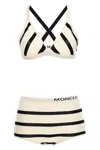 Moncler Cross-back Design Striped Bikini In Multi