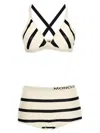 Moncler Cross-back Design Striped Bikini In Multicolor