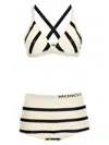 Moncler Cross-back Design Striped Bikini In Multicolor