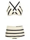 Moncler Bouclé Striped Bikini In Neutral