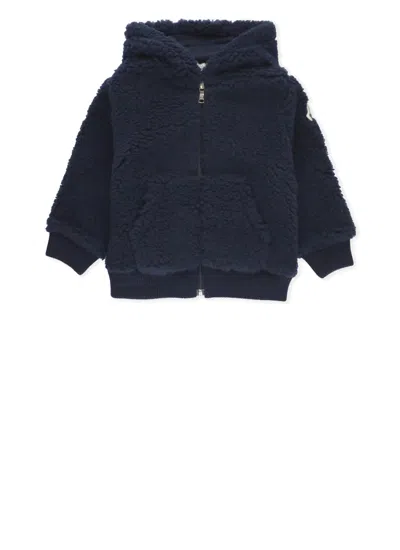 Moncler Kids' Boucle Sweatshirt In Blue
