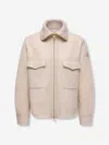 Moncler Bouclé Wool Jacket In Neutral