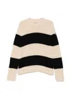 Moncler Striped Wool-blend Sweater In Neutral