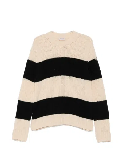 MONCLER BOUCLÉ-KNIT STRIPED SWEATER