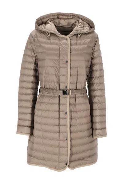 Moncler Boulogne Padded Down Jacket In Beige