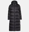 Moncler Cavettaz Hooded Long Down Jacket, Women, Black, Size: 3