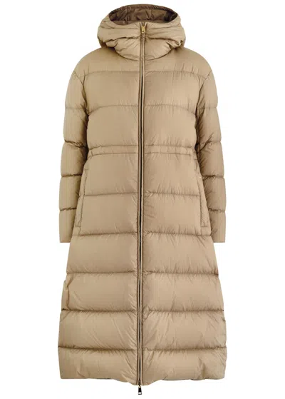 Moncler Boulogne Reversible Quilted Shell Coat In Ivory