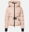 Moncler Grenoble Buckled Waist Padded Jacket In Pink