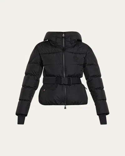 Moncler Bouquetin Hooded Down Ski Jacket In Black