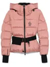 Moncler Bouquetin Belted Nylon Down Jacket In Rosa